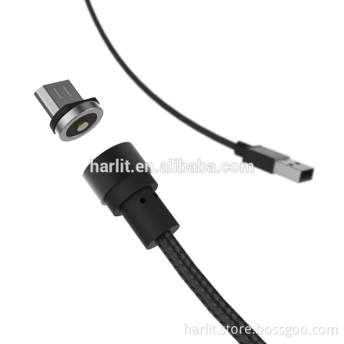 USB Type C Charge Cables With Round Shape Magnetic Type C Connector For Mobile Phone Charge Black Color
